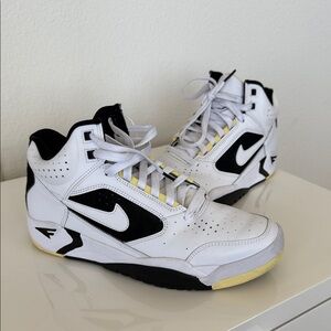Nike White and Black High-Top Basketball Shoes